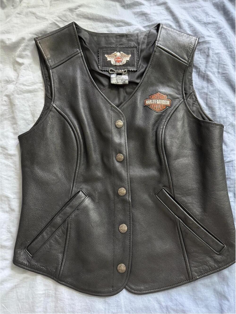 Harley Davidson Women L Leather Vest Christian Ministry Daughters Of Destiny